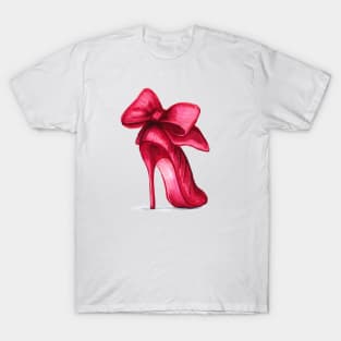 Ladies Red High Heels Shoes T-Shirt